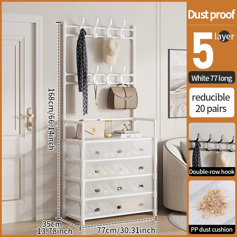 Smart Entryway Organizer – Coat Rack with Shoe Storage Cabinet