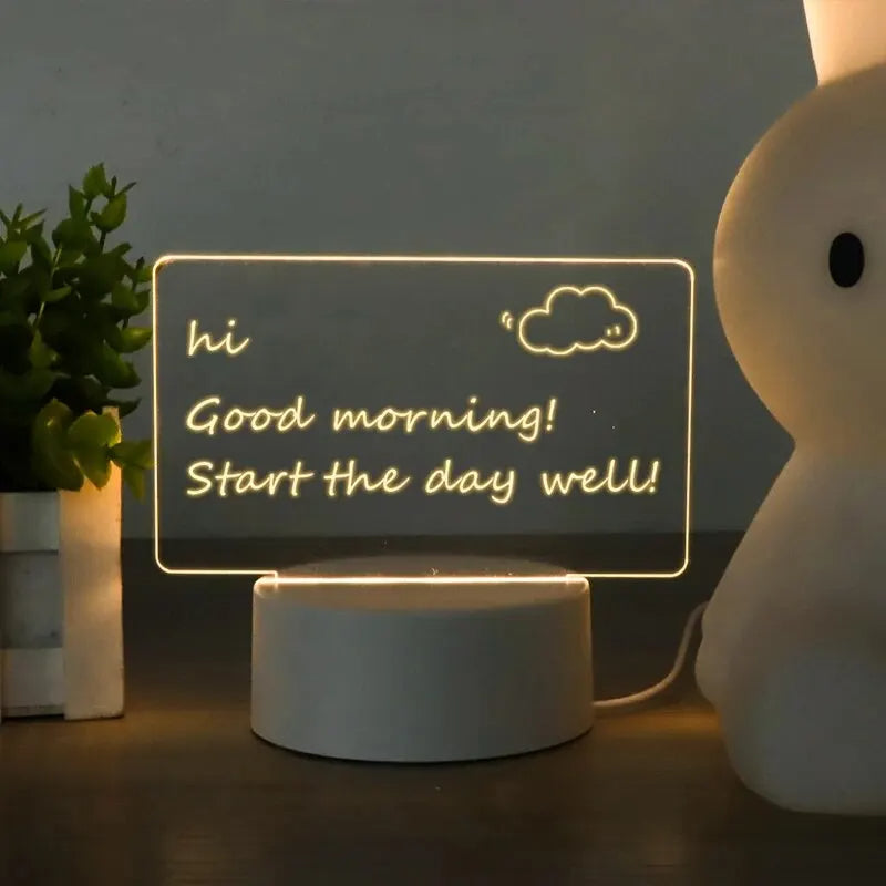 GlowWrite LED Message Board – Rewritable Night Lamp
