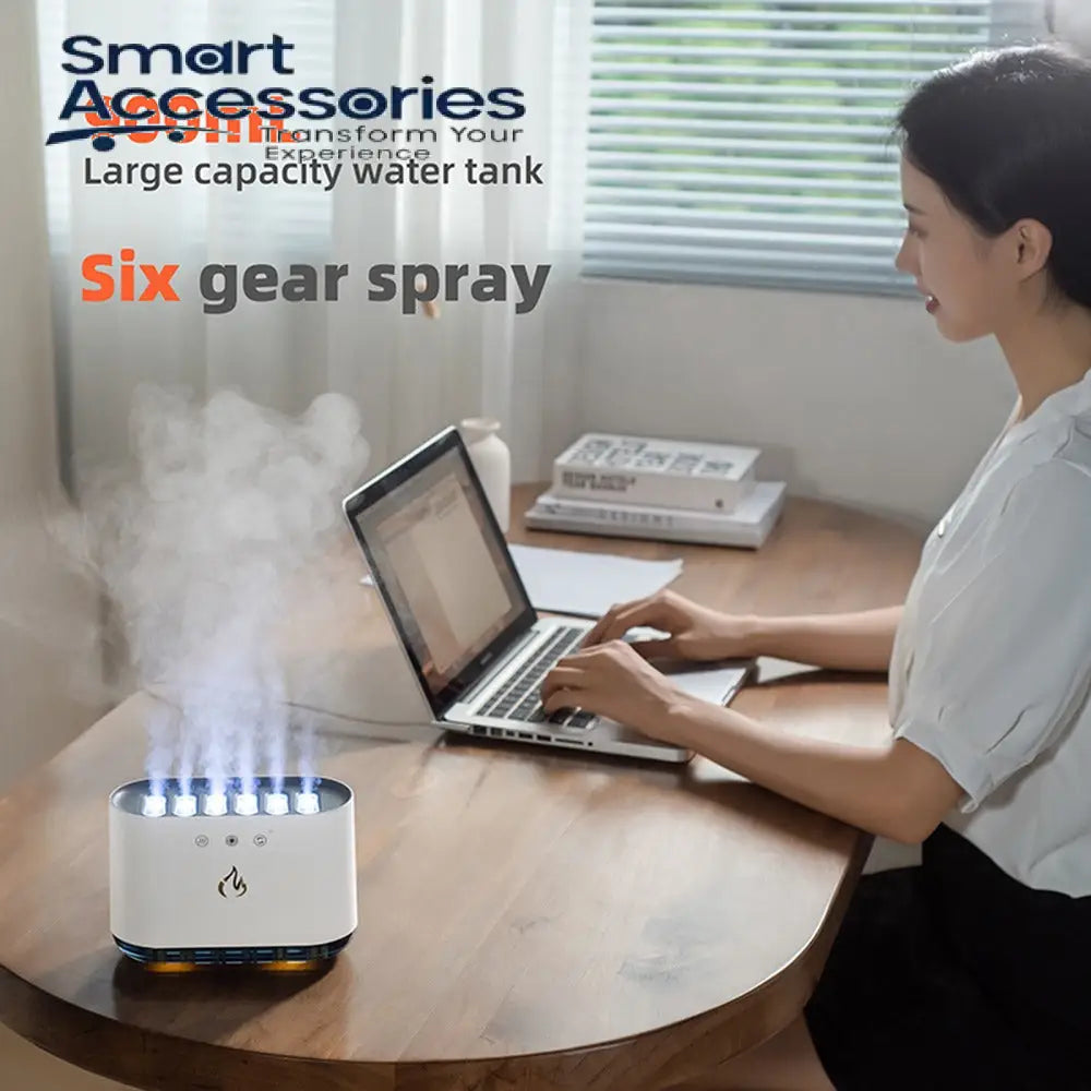 900Ml Dynamic Flame Aroma Diffuser Humidifiers With Music