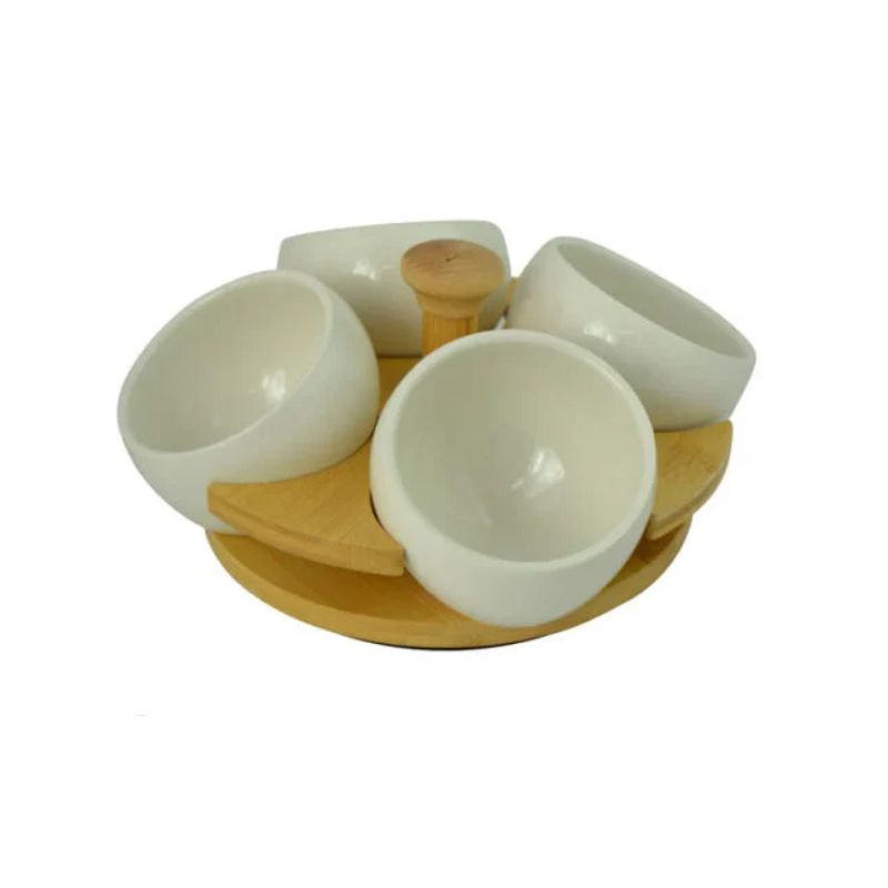 Bowl Set With Revolving Stand 4pcs
