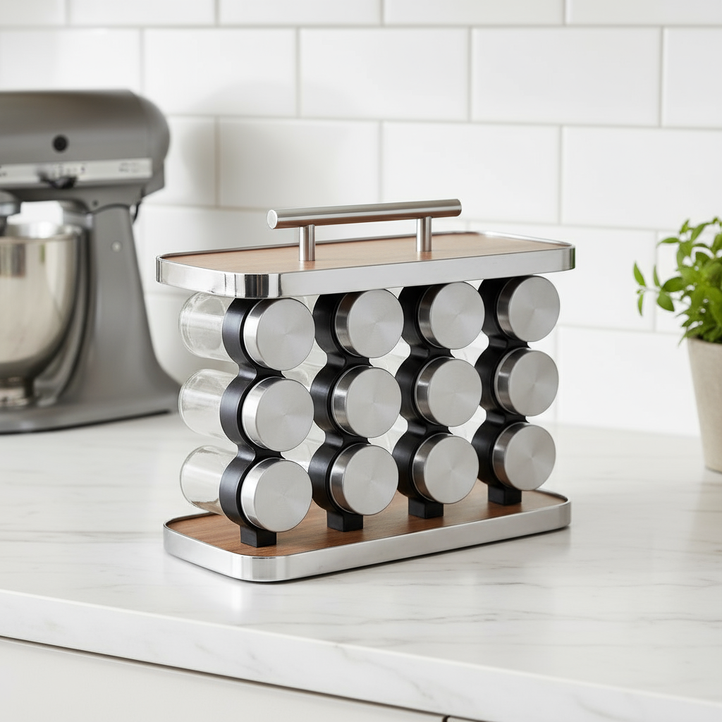 12 Jar Countertop Spice Organizer Rack