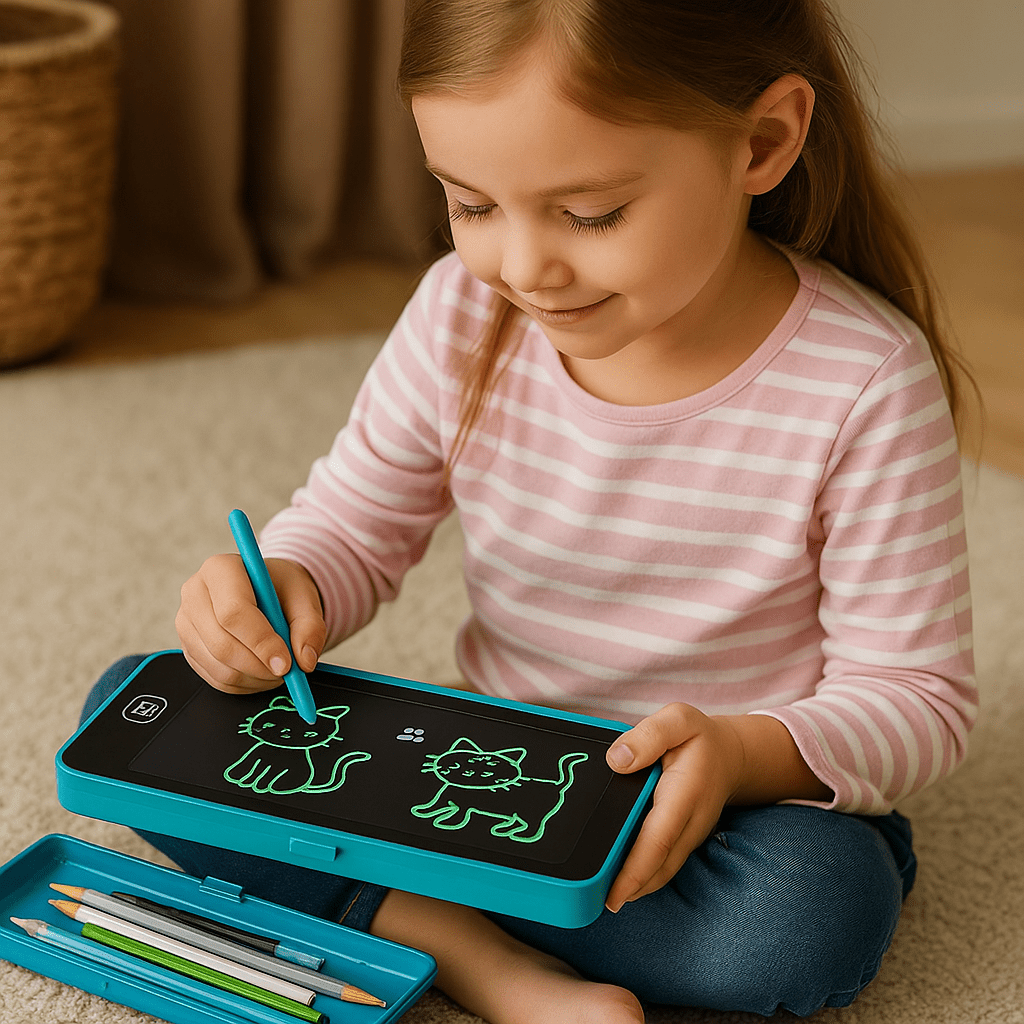 LCD Writing Tablet Pencil Box-Drawing Board Case with Erase Button