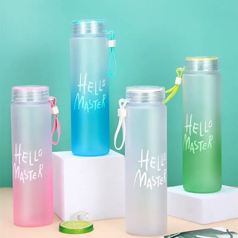 Hello Master Water Bottle, 480ml Transparent Gradient Colorful Bottle