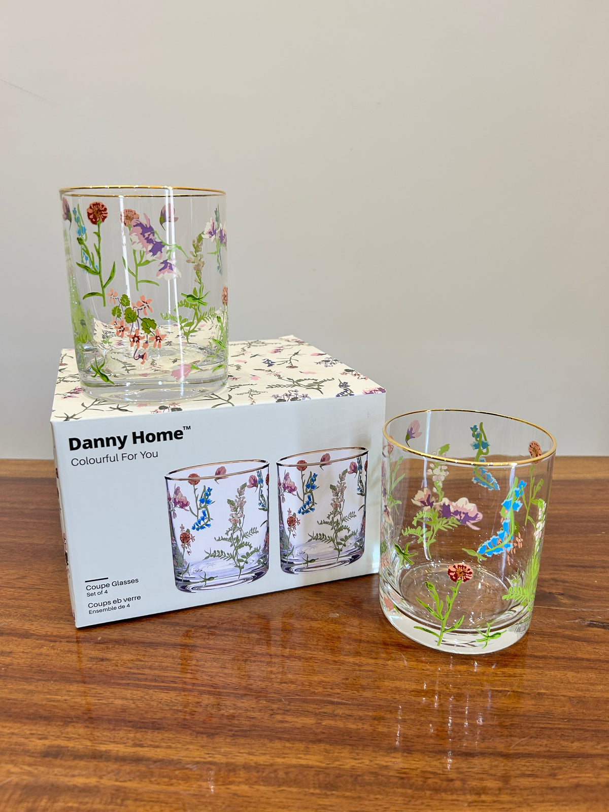 Danny Home Flower Short Glass 4Pcs (410ml)