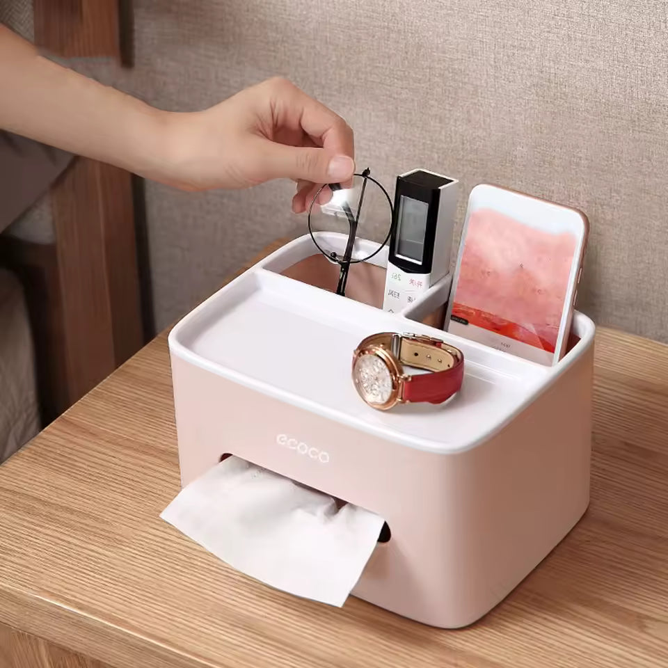 Nordic Style Tissue Box – Waterproof 2-Compartment Holder