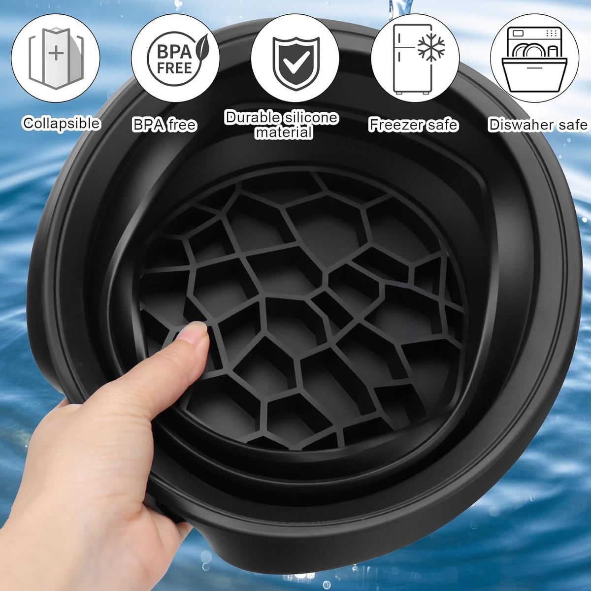 Silicone Ice Facial Bowl with Lid & Built-In Ice Tray – Cold Therapy Face Bath