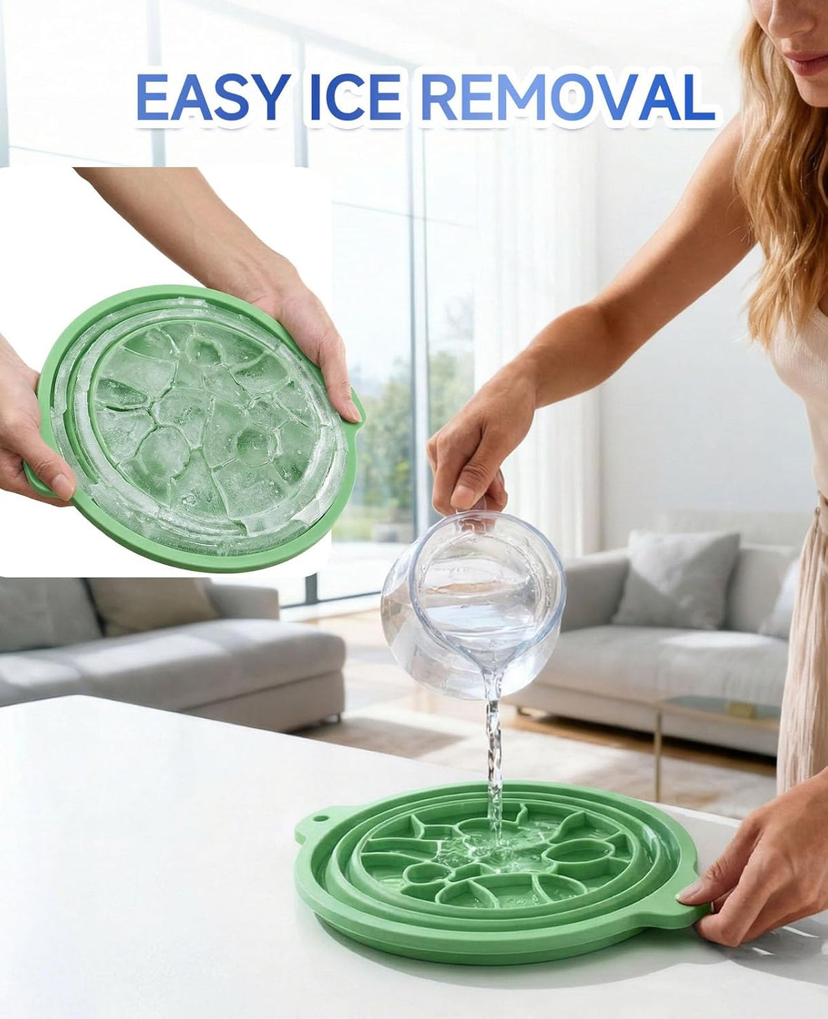 Silicone Ice Facial Bowl with Lid & Built-In Ice Tray – Cold Therapy Face Bath