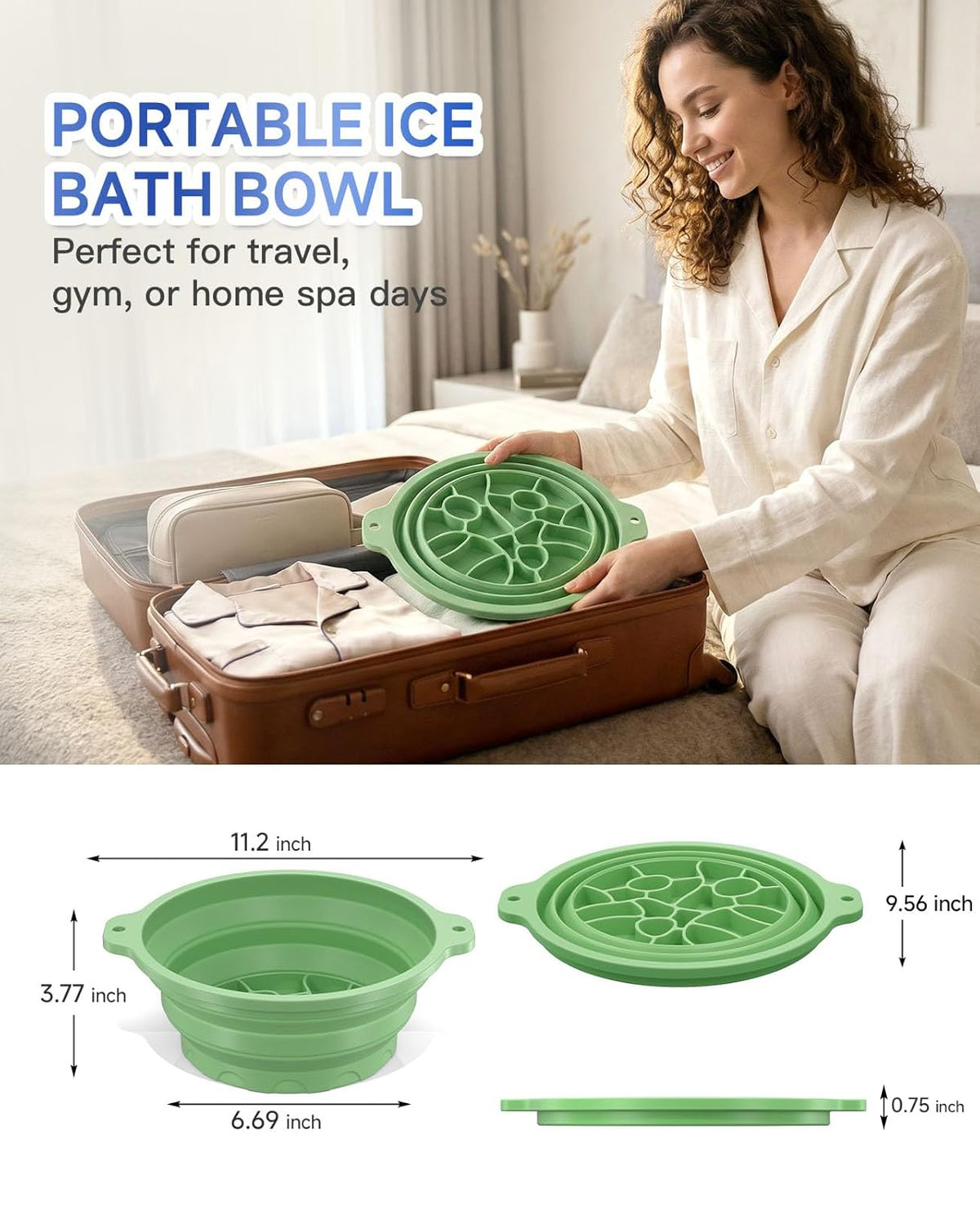Silicone Ice Facial Bowl with Lid & Built-In Ice Tray – Cold Therapy Face Bath