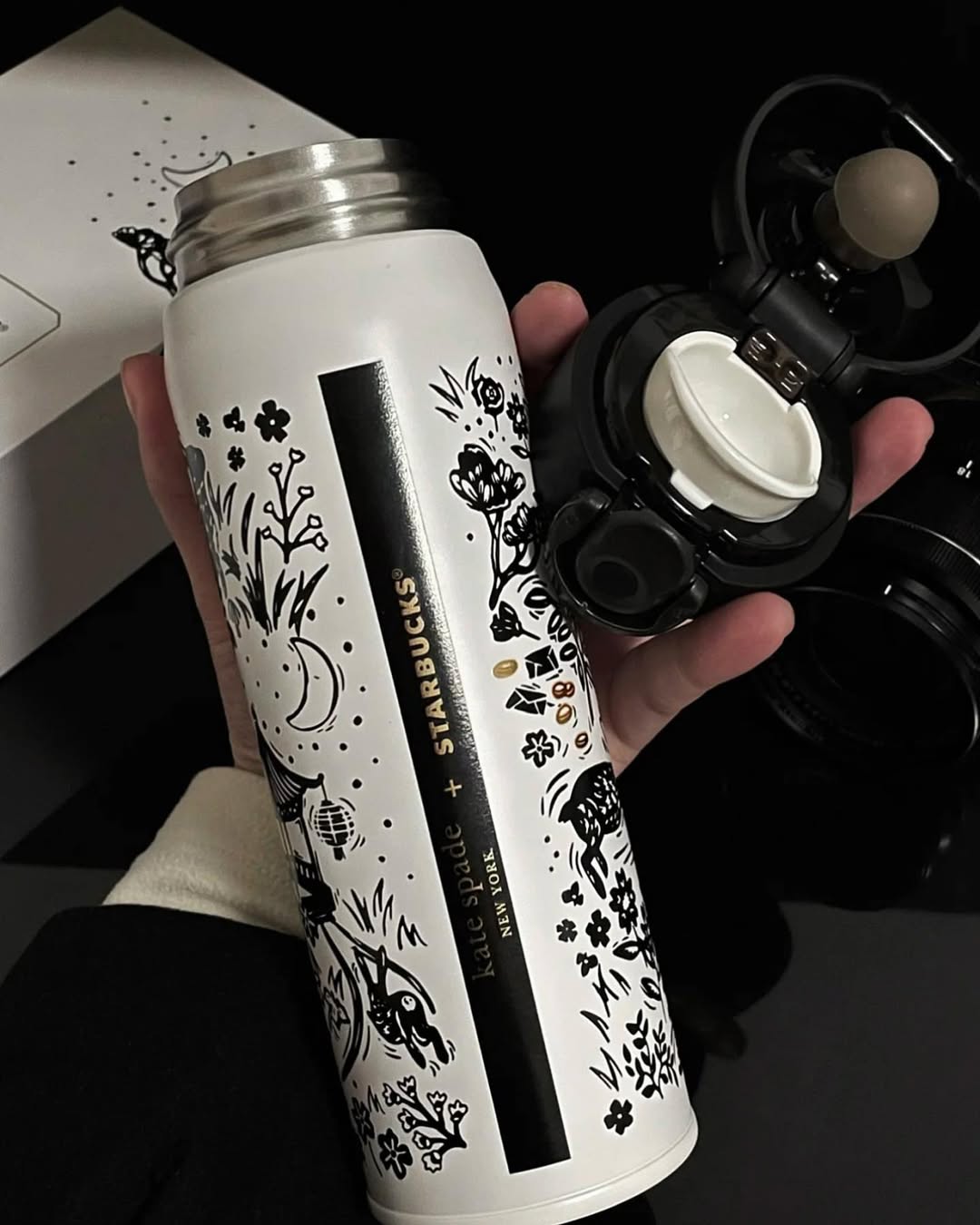 SB Insulated Tumbler - White & Black - 420ml