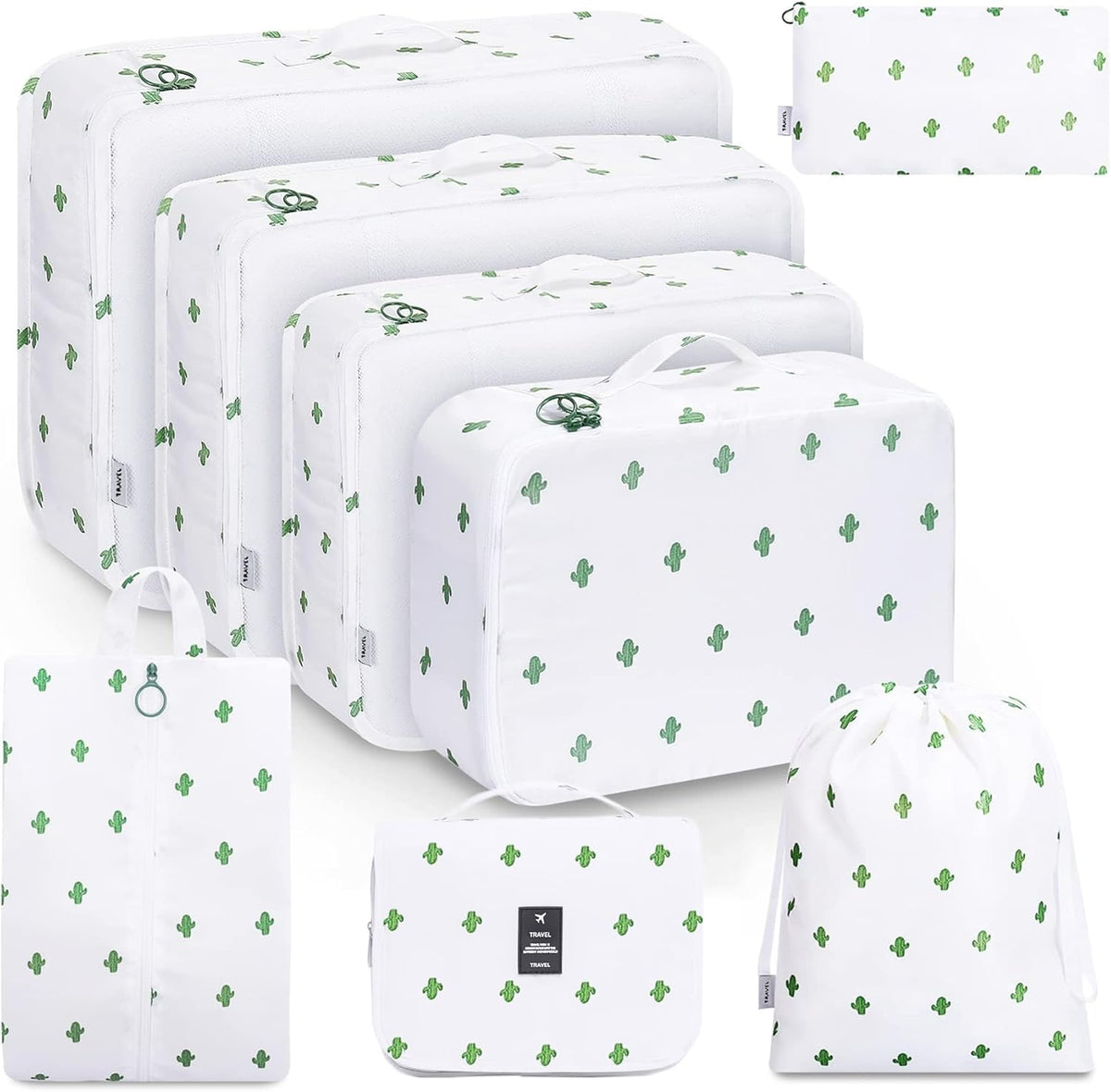 9pcs Set Packing Cubes for Travel Luggage Organizer with Laundry Bag or Toiletry Bag