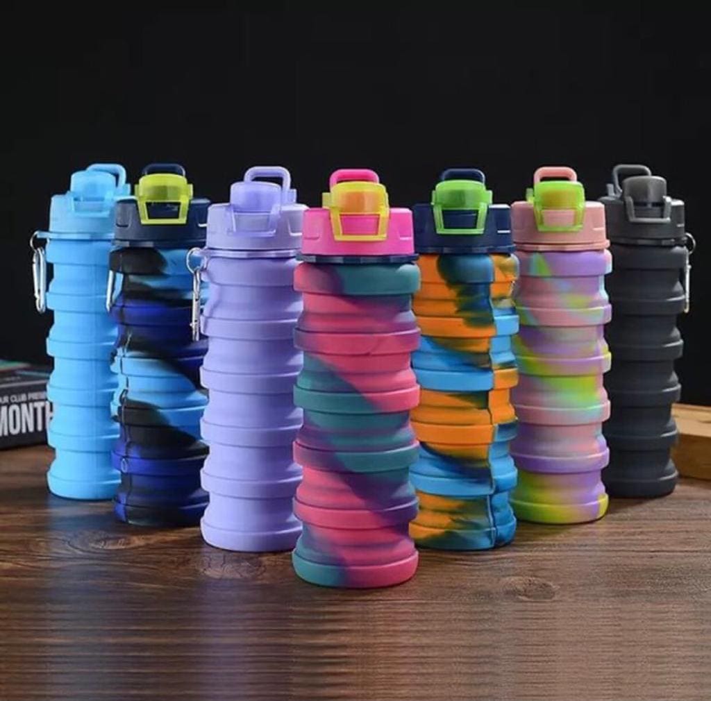 500ml Creative Portable Silicone Folding Sports Water Bottle