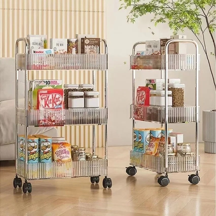 4 Tier Acrylic Multifunctional Kitchen And Bathroom Storage Trolley