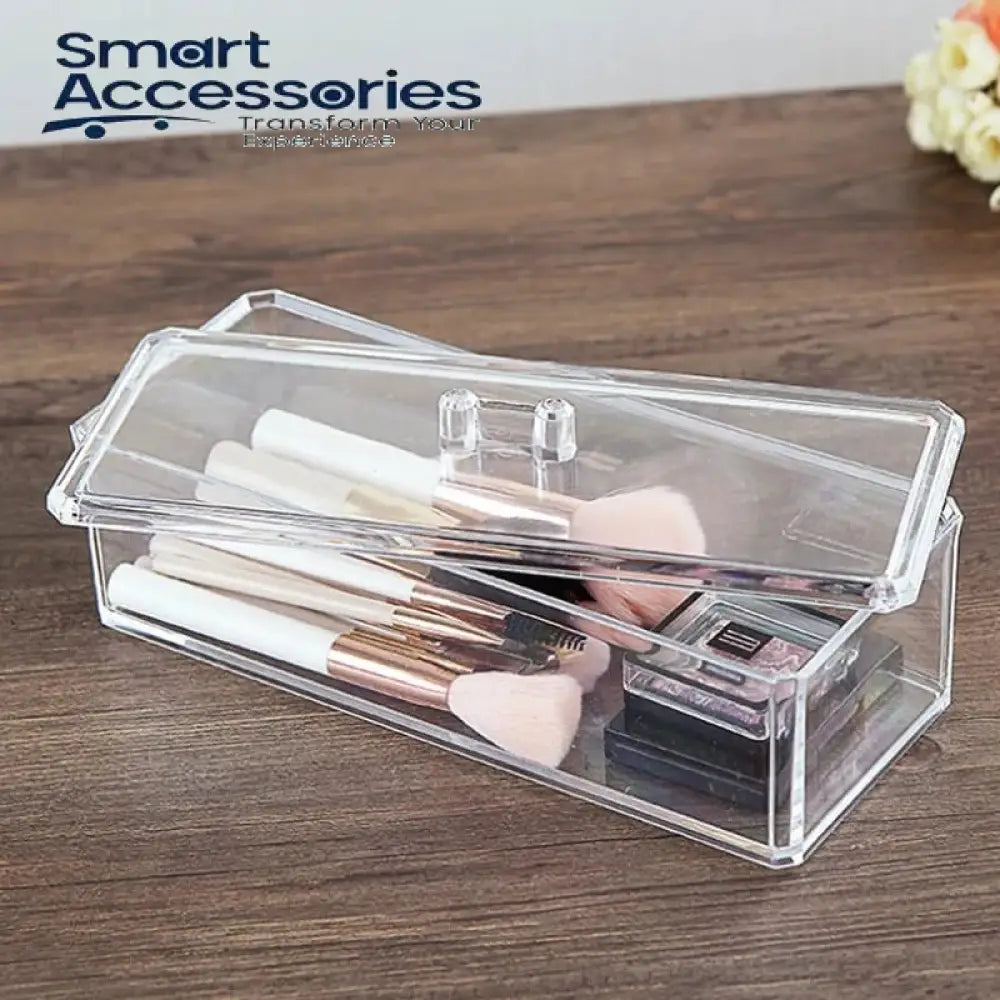 Acrylic Makeup Cosmetic Box Brush Pen Pencil Holder Storage Organizer Container With Cover