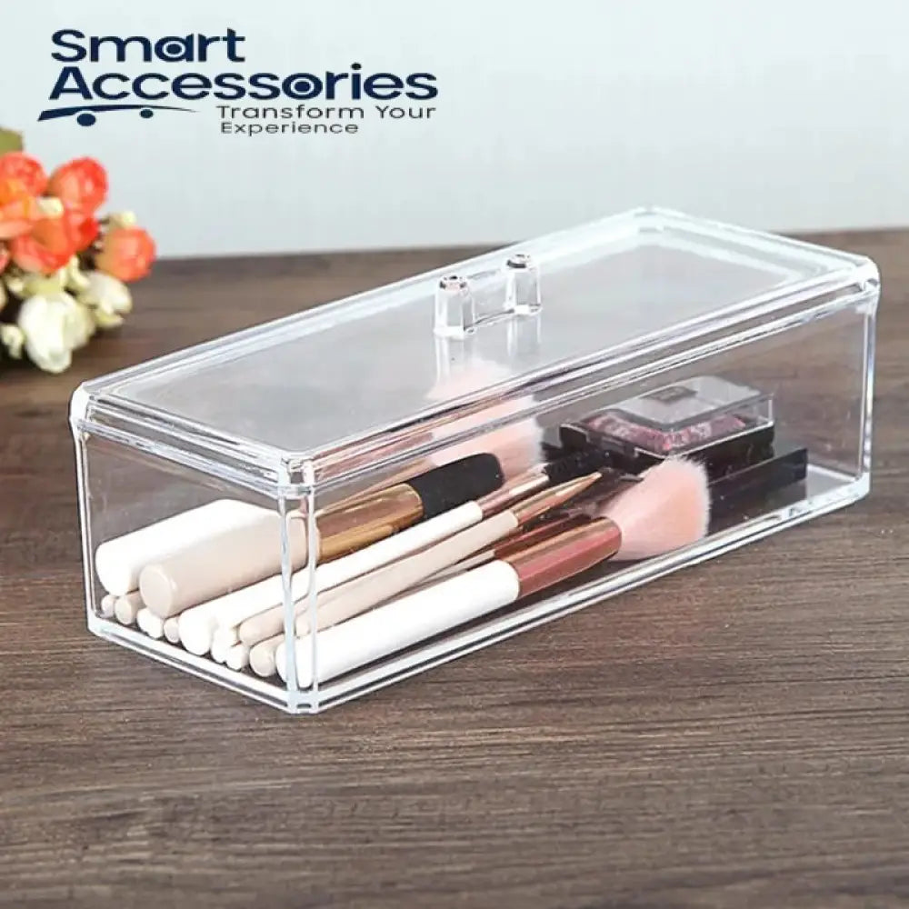 Acrylic Makeup Cosmetic Box Brush Pen Pencil Holder Storage Organizer Container With Cover