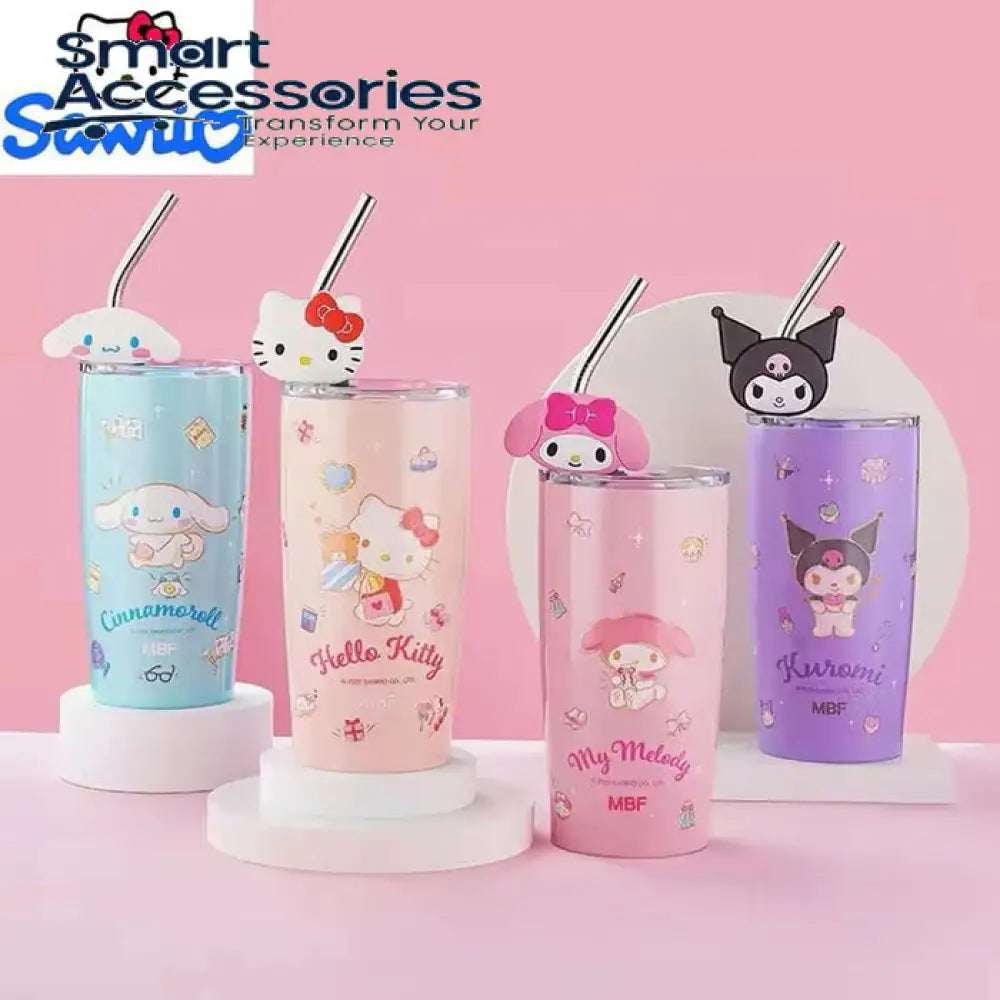Cartoon Anime Cup With Straw