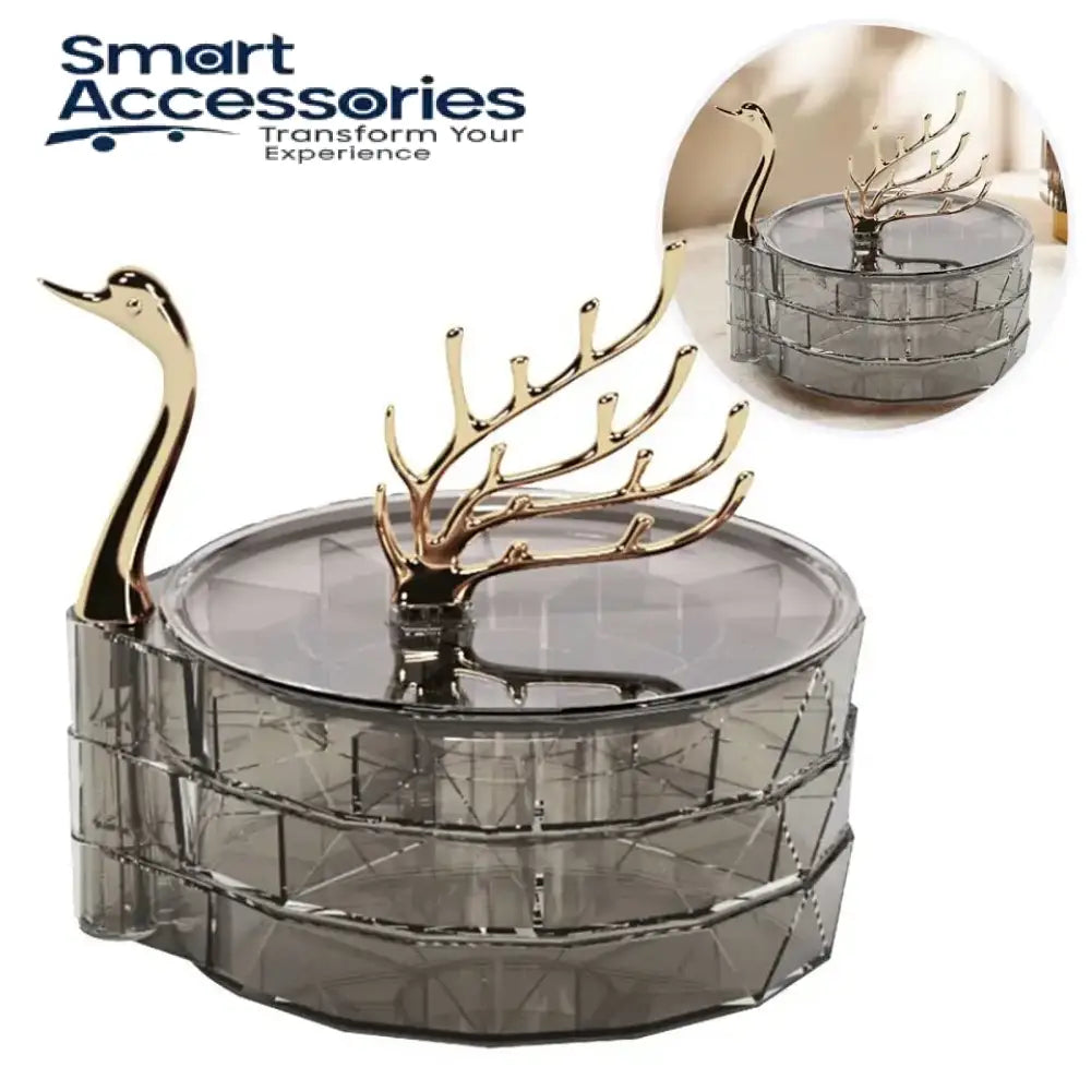 Creative 3 Layers Swan Jewelry Box Luxury Organizer