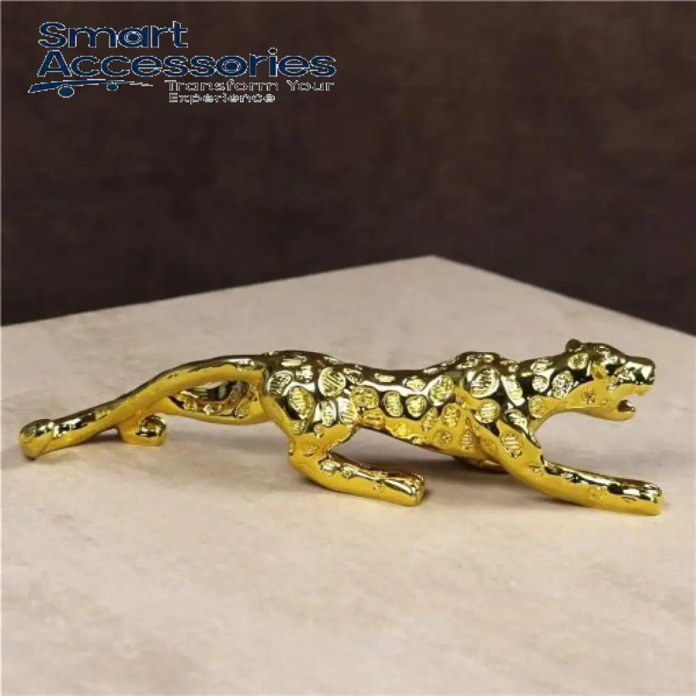Creative Golden Metal Leopard Statue