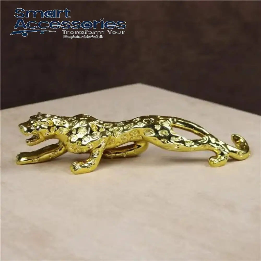 Creative Golden Metal Leopard Statue