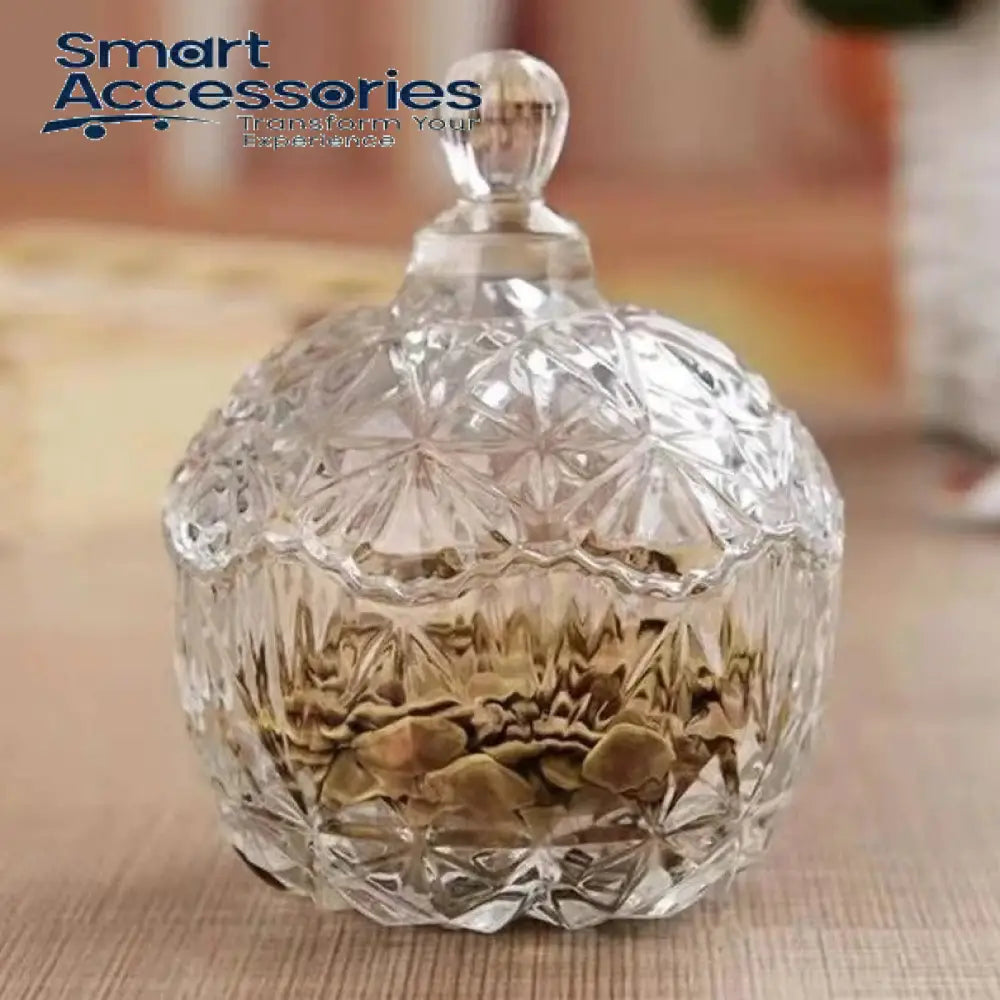 Crystal Transparent Glass Candy Jar