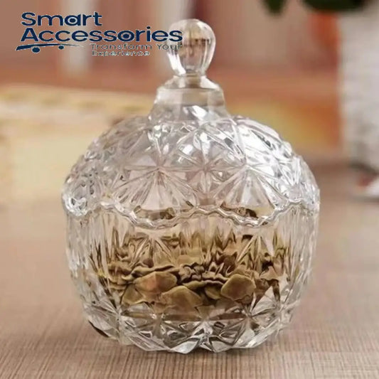 Crystal Transparent Glass Candy Jar