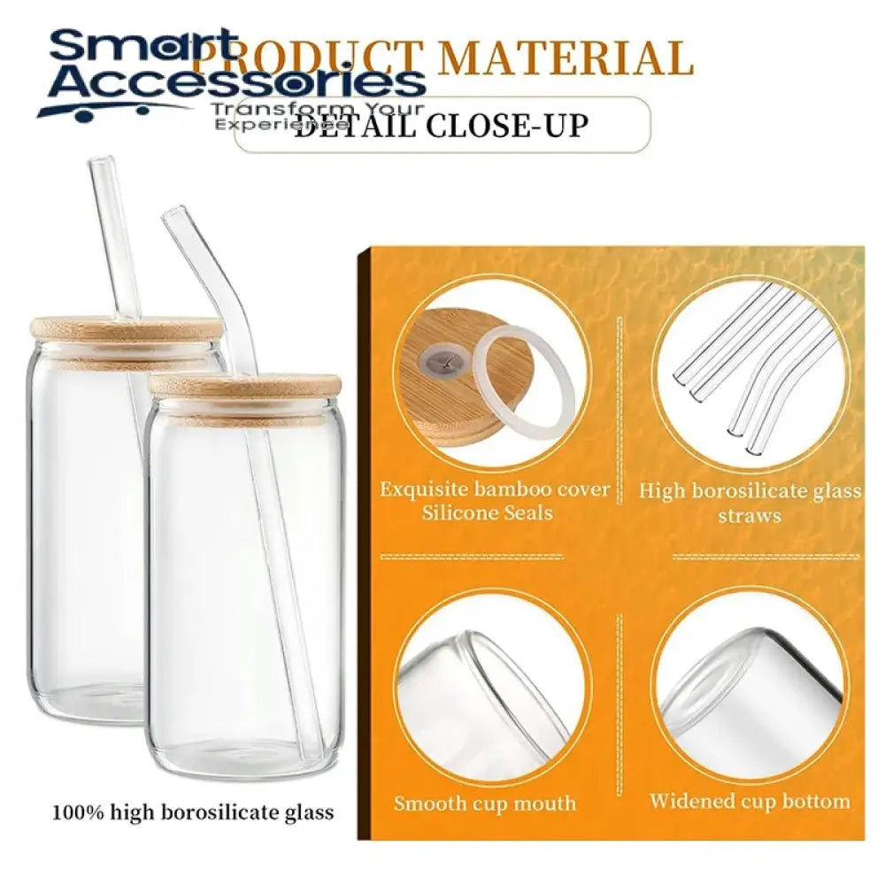 Drinking Glass With Straw -16O Can Shaped Cups