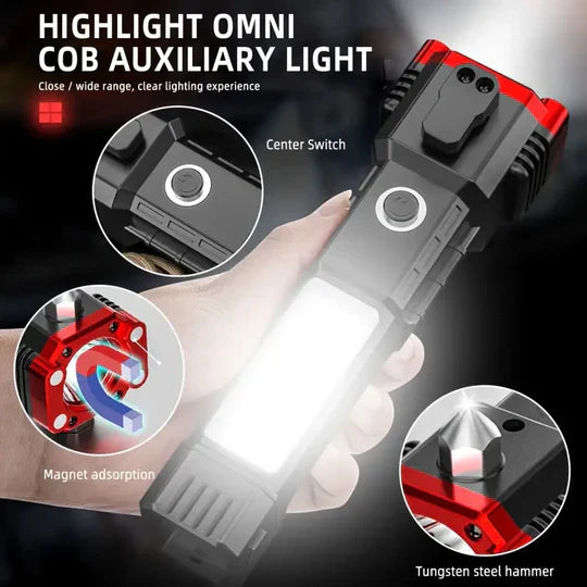 Led rechargeable hammer torch light