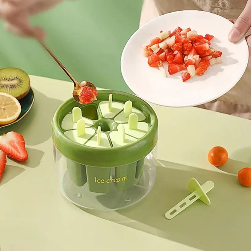 6-Cavity Popsicle Mould Set with Reusable Sticks – BPA-Free Ice Cream Maker