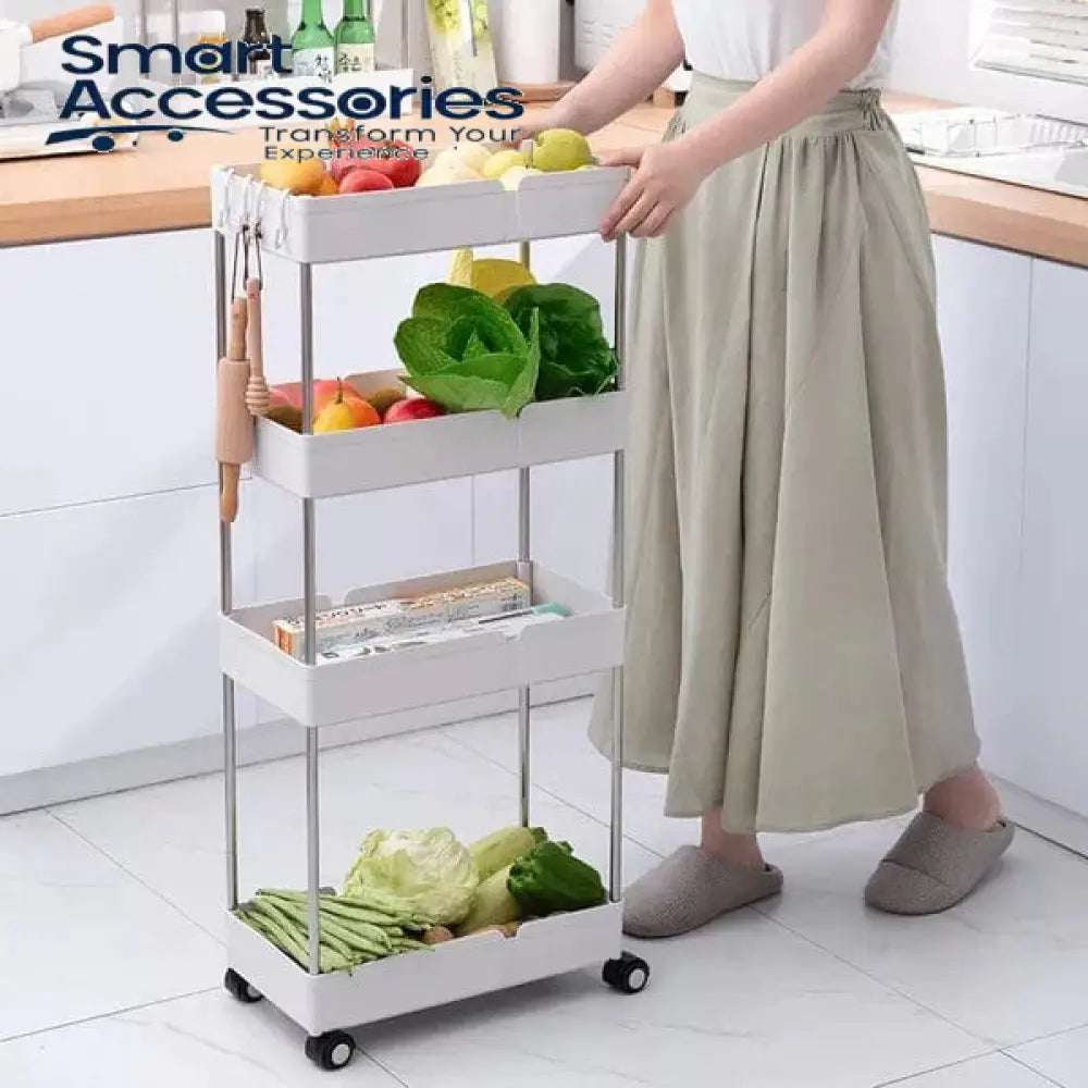 Hot Selling Moveable 4 Tier Slim Trolley - (Limited Time Offer!)