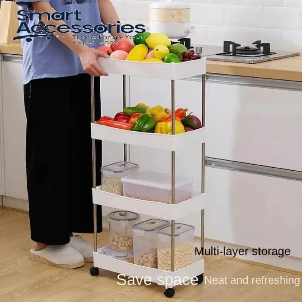Hot Selling Moveable 4 Tier Slim Trolley - (Limited Time Offer!)
