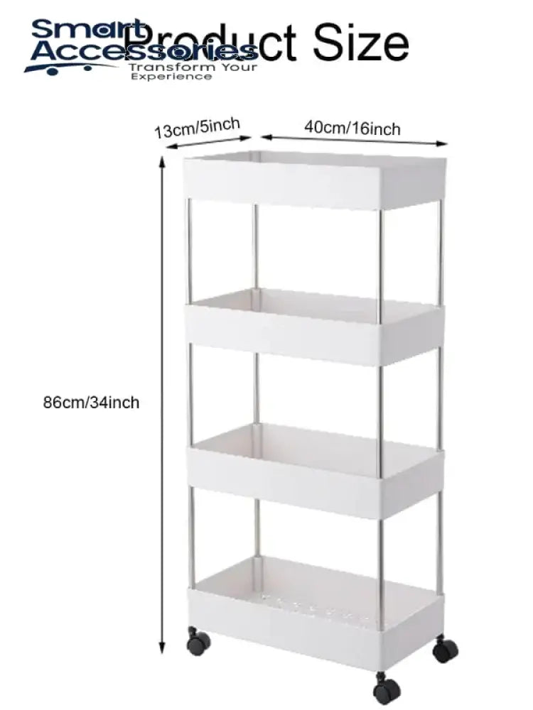 Hot Selling Moveable 4 Tier Slim Trolley - (Limited Time Offer!)