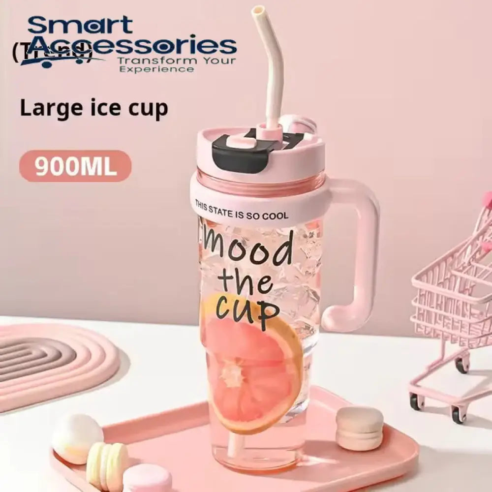 Ice Cup Plastic Water Tumber With Handle 900Ml