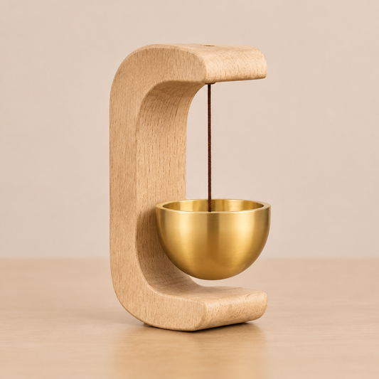 Mini Wooden Hanging Bell – Decorative Desk & Shelf Ornament