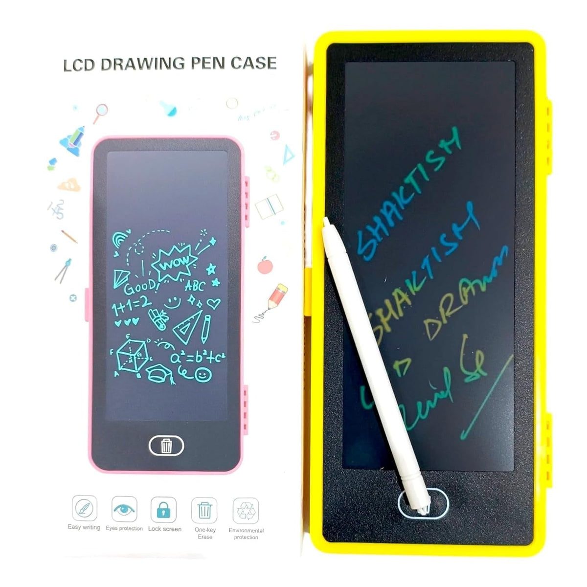 LCD Writing Tablet Pencil Box-Drawing Board Case with Erase Button