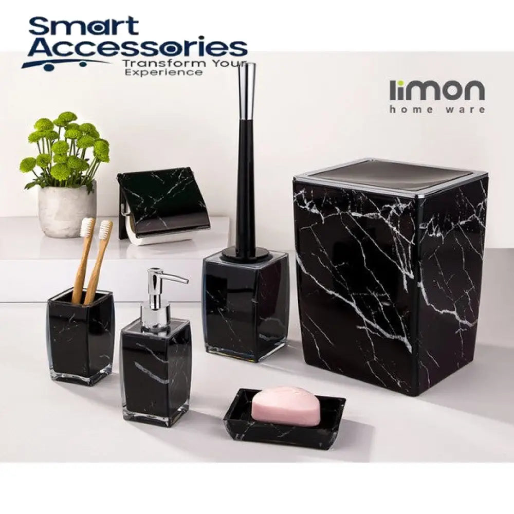 Imon 6 Pcs Classic Marble Design Bathroom Set (Premium Quality)