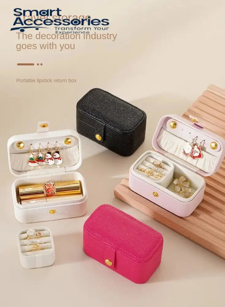 Jewelry Box Mini Portable Rings Earrings Necklaces Lipstick Storage Organizer For Travel Outdoor