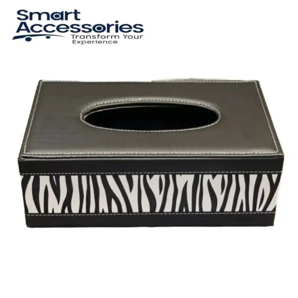 Leather Tissue Box Zebra
