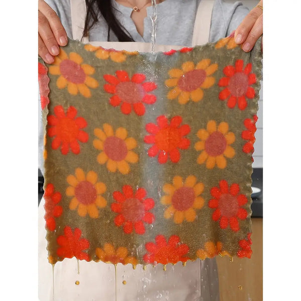 5-Piece Soft Floral Cotton Face Towel Set