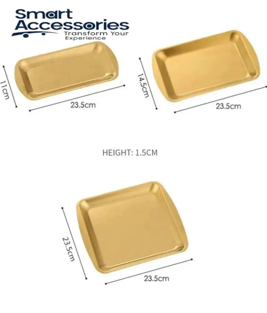 Luxury Gold Rectangle Shaped Tray