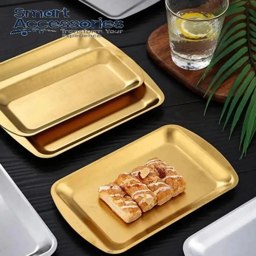 Luxury Gold Rectangle Shaped Tray