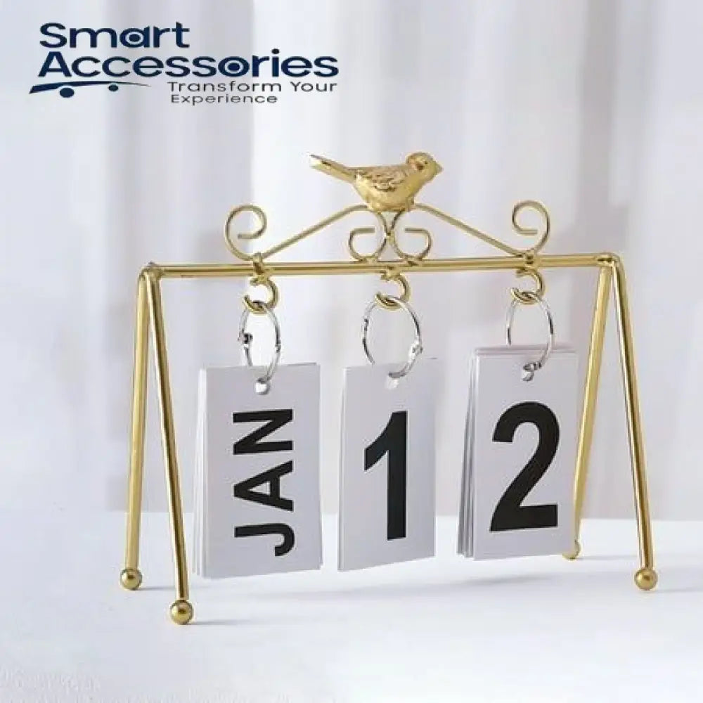 Metal Bird Office Desk Calendar