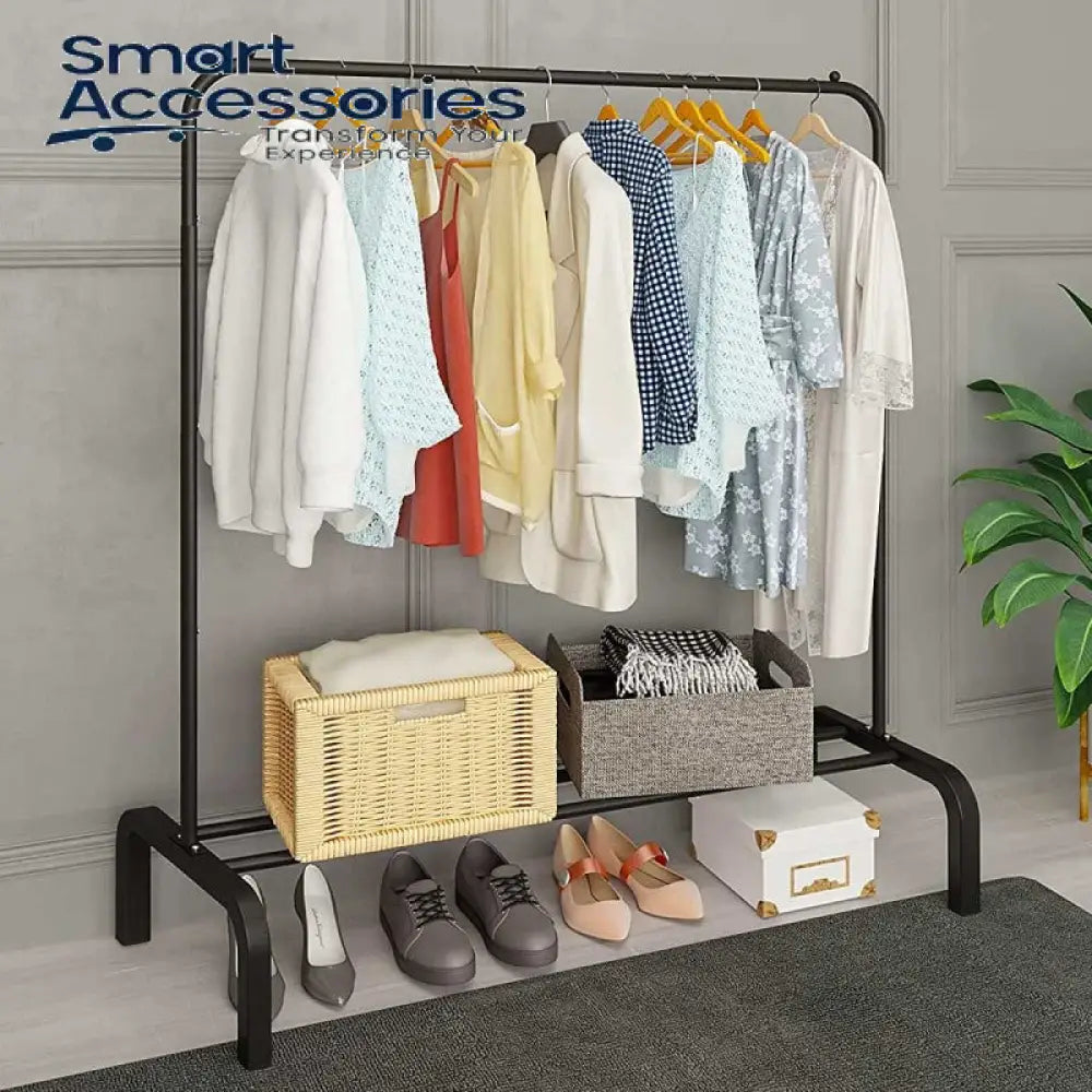 Metal Garment Rack Heavy Duty Indoor Bedroom Clothes Coat Stand Shoes