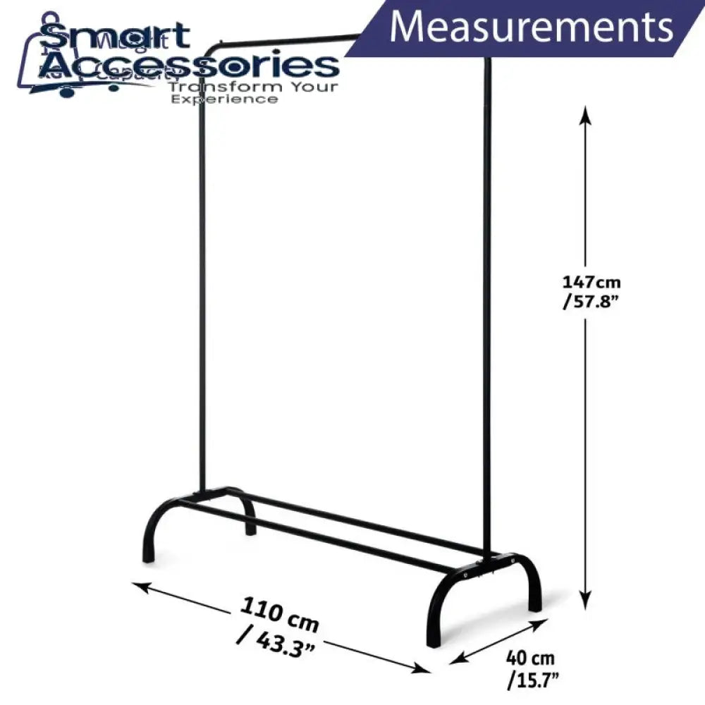 Metal Garment Rack Heavy Duty Indoor Bedroom Clothes Coat Stand Shoes