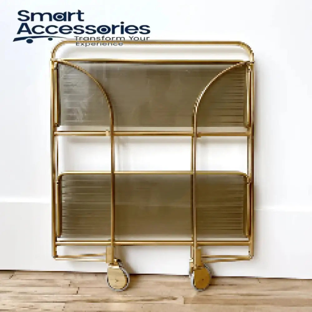 Modern Gold Folding Bar Cart Trolly