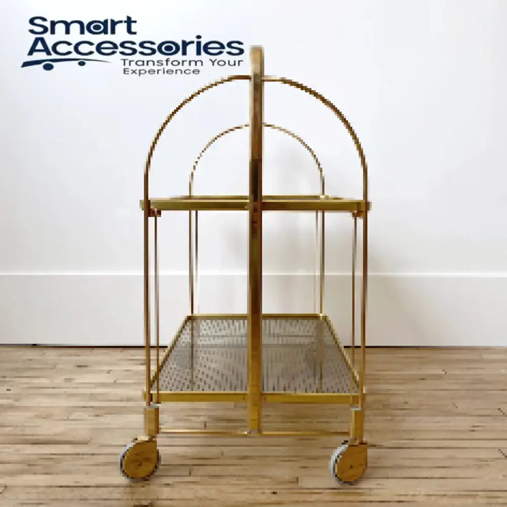 Modern Gold Folding Bar Cart Trolly