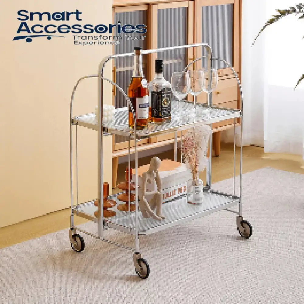 Modern Gold Folding Bar Cart Trolly