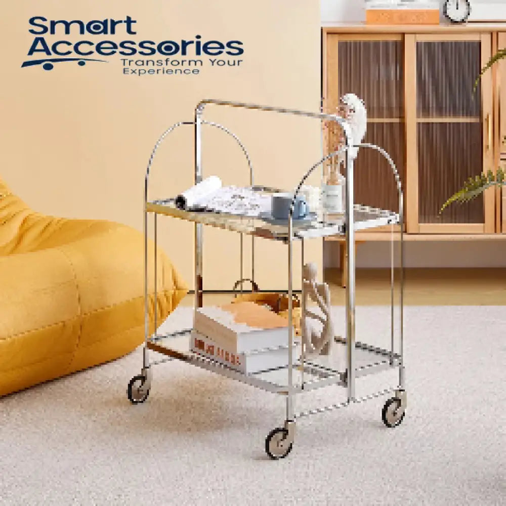 Modern Gold Folding Bar Cart Trolly