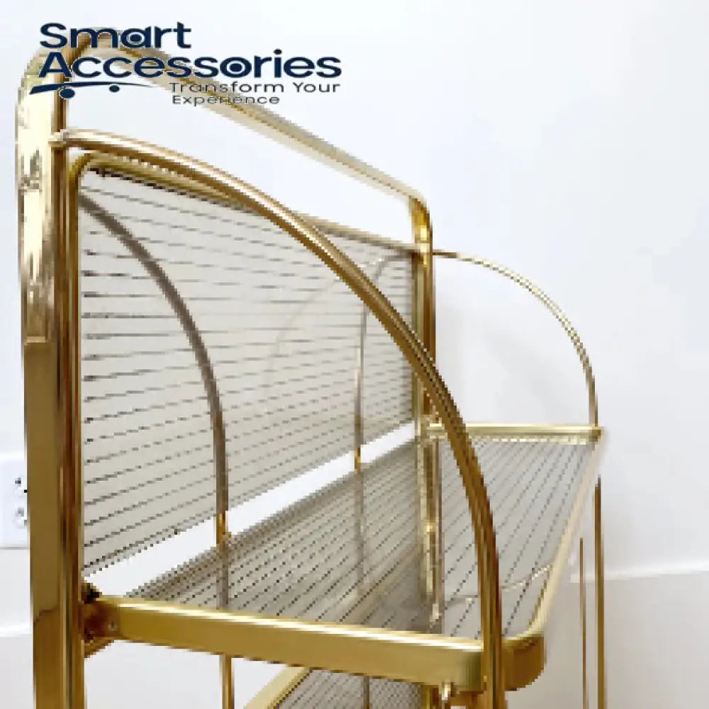 Modern Gold Folding Bar Cart Trolly