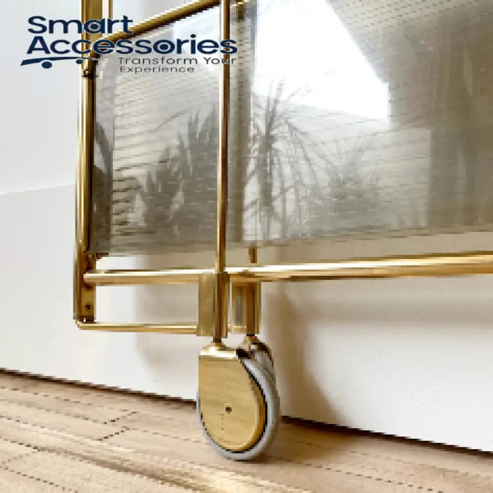 Modern Gold Folding Bar Cart Trolly