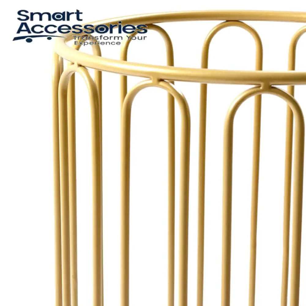 Modern Round Metal Laundry Basket With Wheels