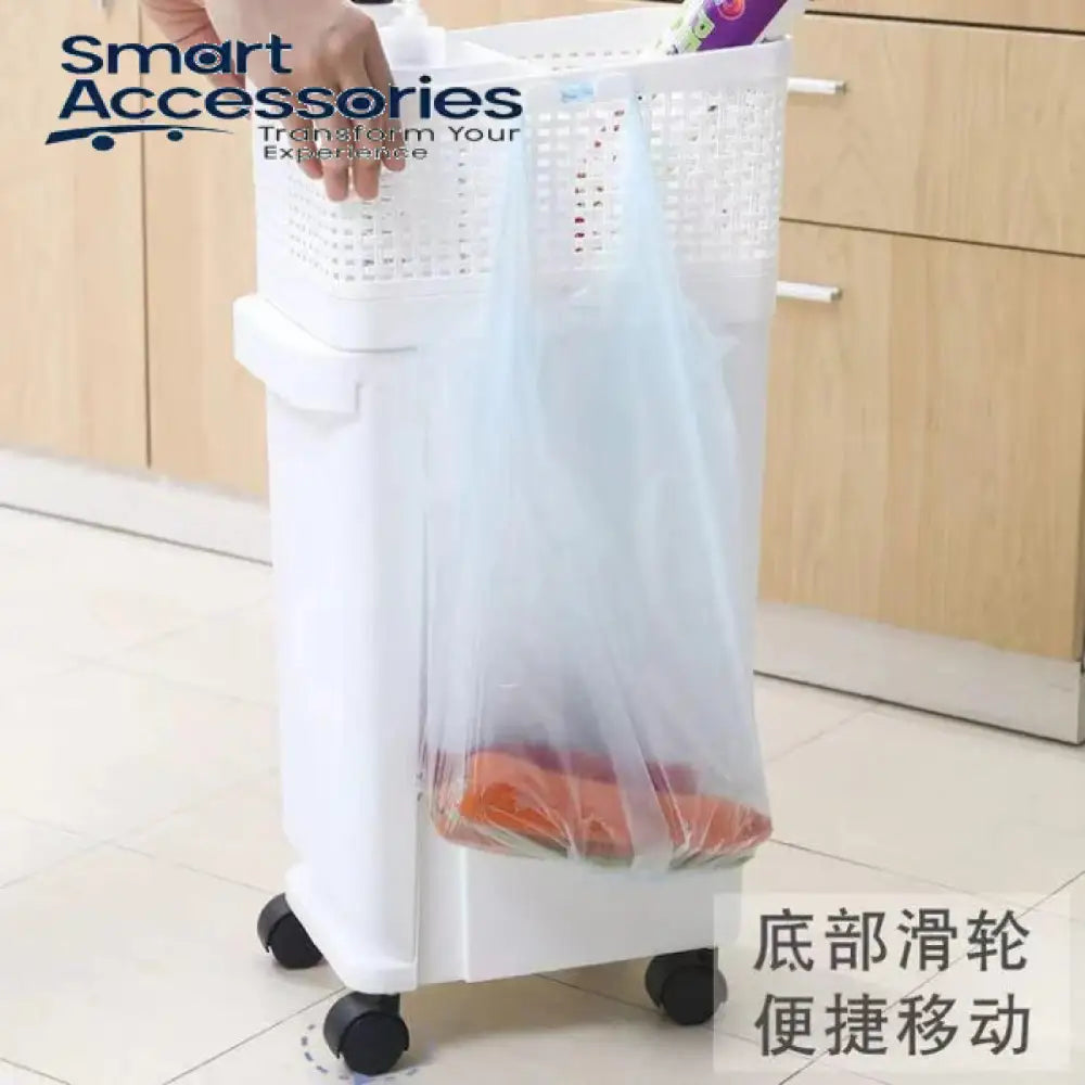 Moveable Kitchen Trolley With Garbage Bin